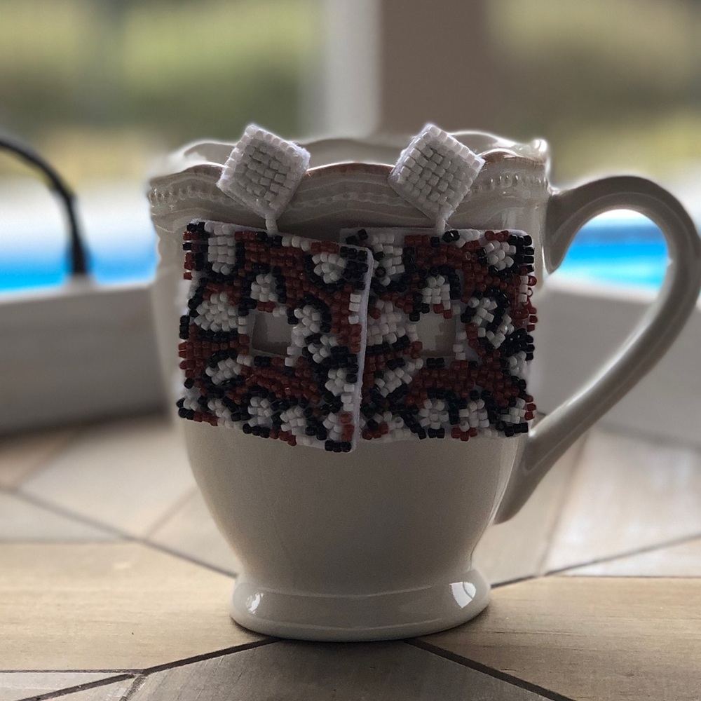 Leopard Seed Bead Earrings